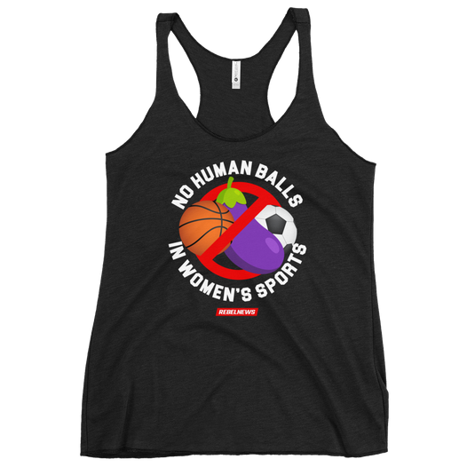 No Human Balls! Women's Racerback Tank