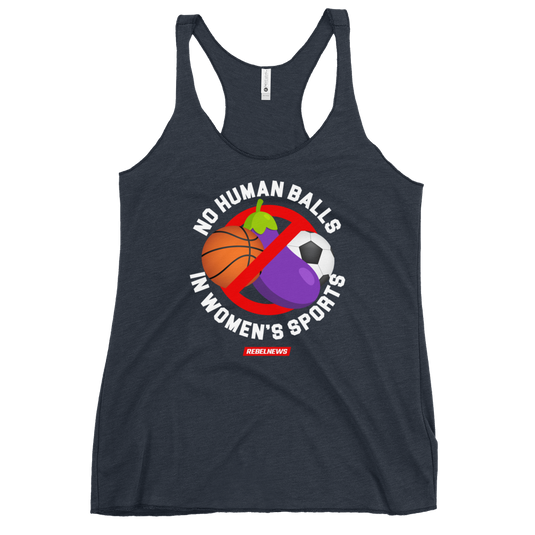 No Human Balls! Women's Racerback Tank